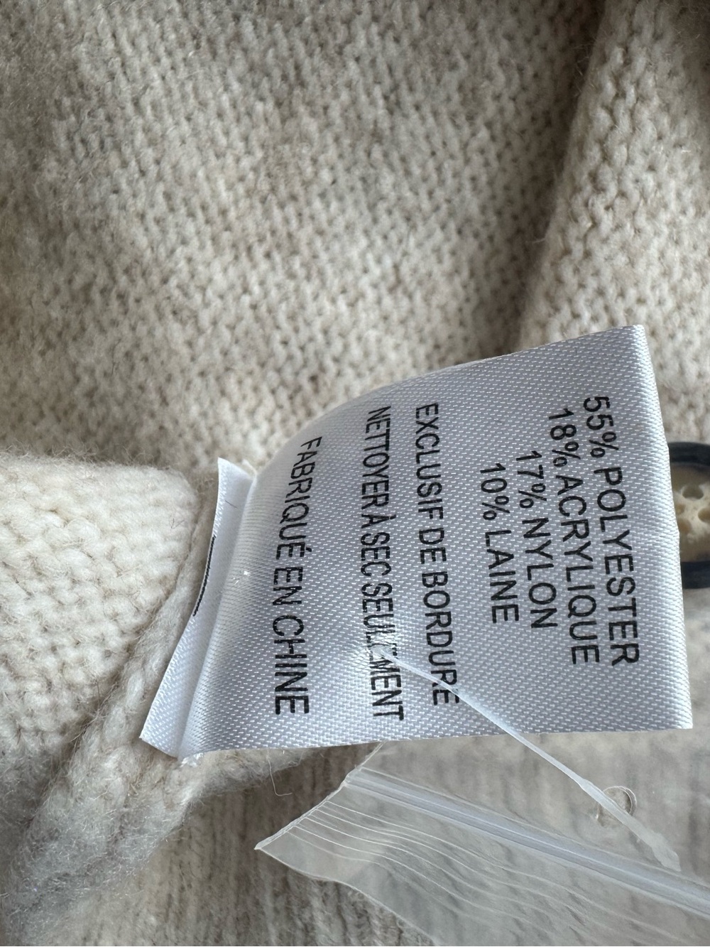 Vici Cream Off-Shoulder Button-Front Sweater with Black Bow Straps Size M - Picture 11 of 11